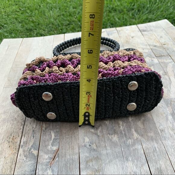 Boho Woven Vintage Recycled Plastic Bag - Picture 2 of 7